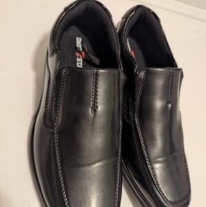 Deer Stags Kids Sleek Black Slip-On Loafers